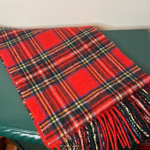 Edinburgh Accessories Vintage Edinburgh Stewart Royal Red Tartan Plaid 0 Lambswool Scarf